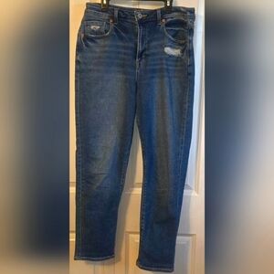 American Eagle Stretch Blue Jeans Women's Size 8 Mom Jean Med/Dark Wash